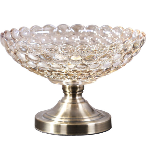 SOGA Bronze Pedestal Crystal Glass Fruit Bowl Candy Holder Countertop Dessert Serving Basket Decor, Kitchenware > Food Preperation > Food Prep > Cleaning & Organising, , , , ,  - NZ DEPOT 1