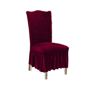 SOGA Burgundy Chair Cover Seat Protector with Ruffle Skirt Stretch Slipcover Wedding Party Home Decor, Home & Living, Home Decor, Chair Covers, , ,  - NZ DEPOT 1