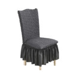 SOGA Dark Grey Chair Cover Seat Protector with Ruffle Skirt Stretch Slipcover Wedding Party Home Decor, Home & Living>Home Decor>Chair Covers, , , , ,  - NZ DEPOT 1