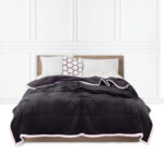 SOGA Dark Grey Throw Blanket Warm Cozy Double Sided Thick Flannel Coverlet Fleece Bed Sofa Comforter, Home>Bed Linen>Throws And Blankets>Blankets, , , , ,  - NZ DEPOT 1