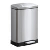 SOGA Foot Pedal Stainless Steel Rubbish Recycling Garbage Waste Trash Bin Rectangular Shape 12L Silver, Home & Living>Kitchen & Dining>Kitchen Storage>Kitchen Bins, , , , ,  - NZ DEPOT 1