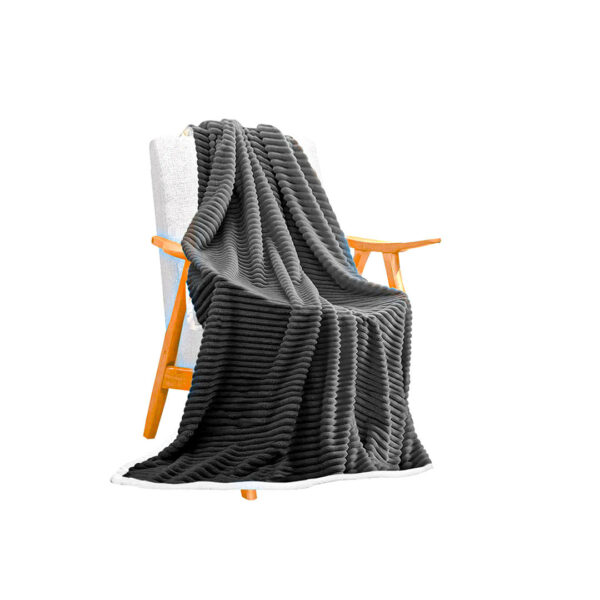 SOGA Grey Throw Blanket Warm Cozy Double Sided Thick Flannel Coverlet Fleece Bed Sofa Comforter, Home>Bed Linen>Throws And Blankets>Blankets, , , , ,  - NZ DEPOT 1