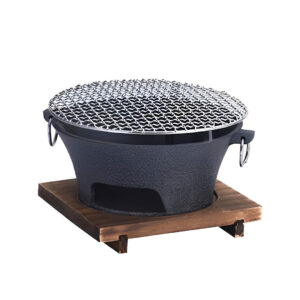 SOGA Large Cast Iron Round Stove Charcoal Table Net Grill Japanese Style BBQ Picnic Camping with Wooden Board, home & living, outdoor living, barbecues, barbecues, freestanding,  - NZ DEPOT 1