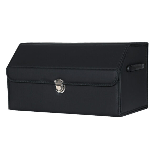 SOGA Leather Car Boot Collapsible Foldable Trunk Cargo Organizer Portable Storage Box With Lock Black Medium, Garden, Tools & Hardware, Automotive Parts & Accessories, Accessories & Car Care, Interior Accessories, ,  - NZ DEPOT 1
