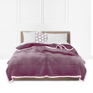 Soga Light Purple Throw Blanket Warm Cozy Double Sided Thick Flannel Coverlet Fleece Bed Sofa Comforter Nz Depot - Nz Depot