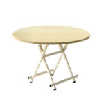 SOGA Maple Grain Dining Table Portable Round Surface Space Saving Folding Desk Home Decor, Furniture>Living Room Furniture>Tables, , , , ,  - NZ DEPOT 1
