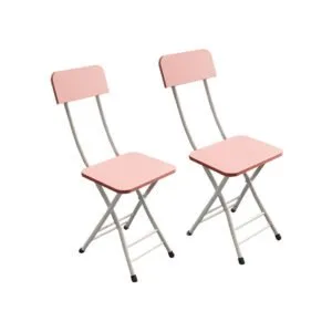 Buy SOGA Pink Foldable Chair Space Saving Lightweight Portable Stylish Seat Home Decor Set of 2 Online - Furniture/Kitchen & Dining Room Furniture/Dining Chairs - 1 - NZ Depot Free Shipping