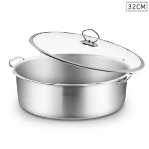 Buy SOGA Stainless Steel 32cm Casserole With Lid Induction Cookware Online - home & living / kitchen & dining / cookware / casserole dishes - 1 - NZ Depot Free Shipping