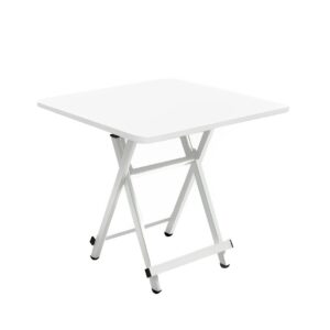 SOGA White Dining Table Portable Square Surface Space Saving Folding Desk with Lacquered Legs Home Decor, Furniture, Living Room Furniture, Tables, ,  - NZ DEPOT 1