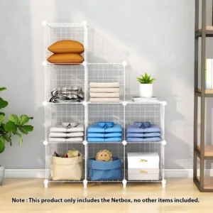 Buy SOGA White Portable 9-Cube 3 Column Storage Organiser Foldable DIY Modular Grid Space Saving Shelf 149cm Online - Furniture/Storage & Shelving/Home Storage - 2 - NZ Depot Free Shipping