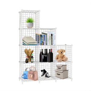 SOGA White Portable 9-Cube 3 Column Storage Organiser Foldable DIY Modular Grid Space Saving Shelf 149cm, Furniture, Storage & Shelving, Home Storage, , ,  - NZ DEPOT 1