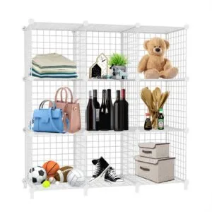 Buy SOGA White Portable 9-Cube 3 Column Storage Organiser Foldable DIY Modular Grid Space Saving Shelf Online - Furniture/Storage & Shelving/Home Storage - 1 - NZ Depot Free Shipping