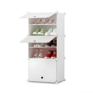 SOGA 5 Tier White Shoe Rack Organizer Sneaker Footwear Storage Stackable Stand Cabinet Portable Wardrobe with Cover, Furniture, Storage & Shelving, Shoe Storage, , ,  - NZ DEPOT 1