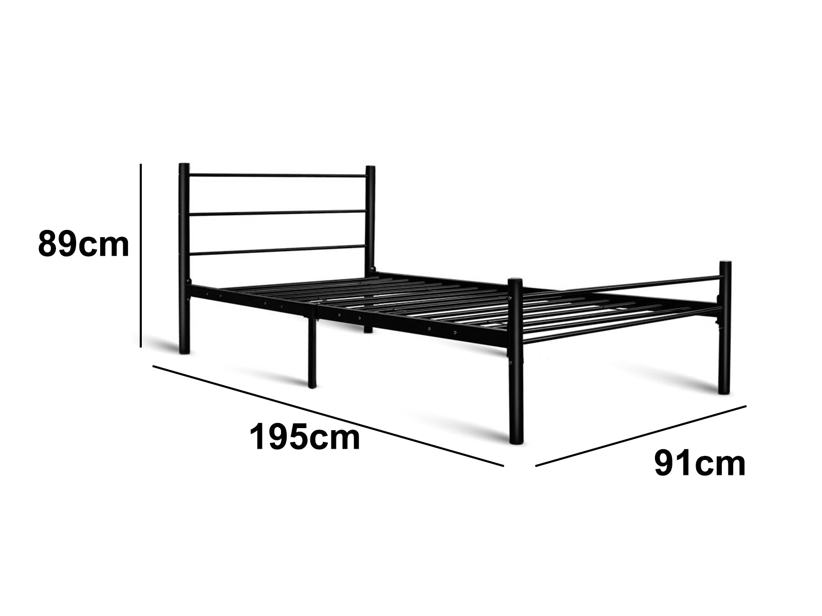 Sol Bed Frame Single Black - Bed Frames