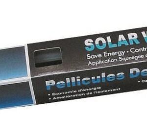 Solar Window Tint Film- Great for vehicles and domestic applications- 25 Percent dark black film- Comes with scraper and knife blade- Gives protection from solar heat