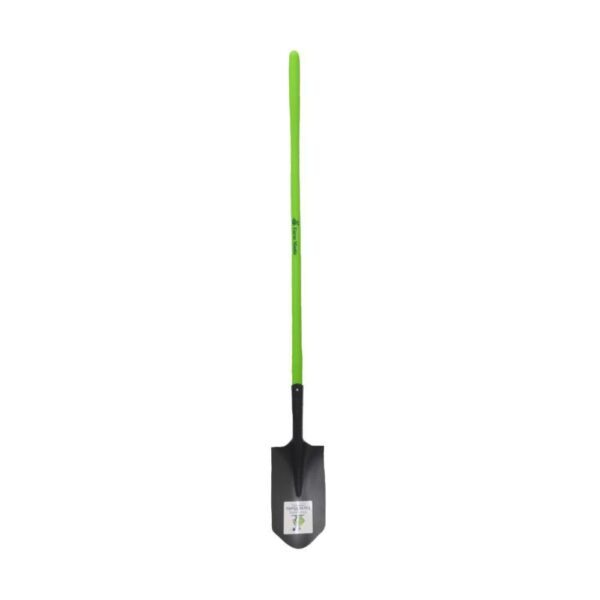 This trade quality shovel is fitted with a long fibreglass handle.Fibreglass handles are known for decreasing shock and extra durability. The long handle is great for extra strength and leverage. Also known as clean out shovels