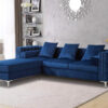 Vansen Sectional Sofa Velvet Blue