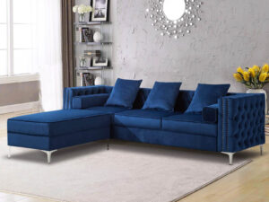 Vansen Sectional Sofa Velvet Blue Pr9482 Sofas Sectionals Sofa Beds Nz Depot - Nz Depot