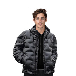 abbee Black 2XL Winter Hooded Glossy Down Jacket Stylish Lightweight Quilted Warm Puffer Coat, Apparel & Footwear, Apparel, Coats & Jackets, , ,  - NZ DEPOT 1