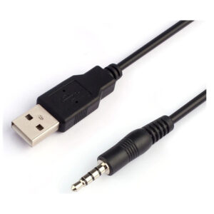 3.5mm Male AUX Audio Jack To USB 2.0 Male Charge Cable (1M) - Black - For PC