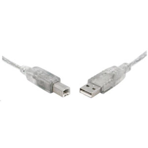 8Ware UC-2001AB USB2.0 Certified Cable A-B 1m Transparent Metal Sheath UL Approved - NZ DEPOT