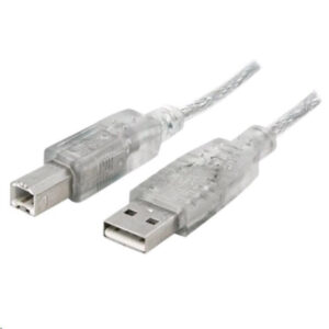 8Ware UC 2005AB USB2.0 Certified Cable A B 5m Transparent Metal Sheath UL Approved NZDEPOT - NZ DEPOT