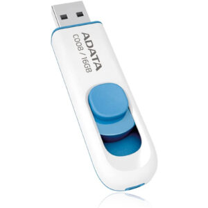 ADATA C008 16GB USB 2.0 Flash Drive White/Blue - NZ DEPOT