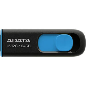 ADATA UV128 64GB USB 3.2 Flash Drive BlackBlue NZDEPOT 1 - NZ DEPOT