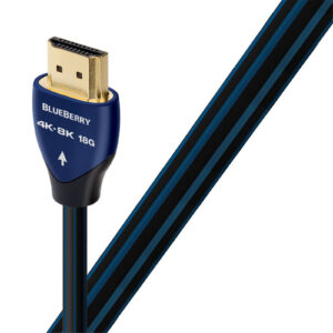 AUDIOQUEST HDM18BLUE300 Blueberry 3M HDMI cable. Long grain copper. Resolution - 18Gbps -upto 8K-30 Metal layer noise dissipation. Jacket - black PVC - blue stripes. > PC Peripherals & Accessories > Cables > HDMI Cables - NZ DEPOT