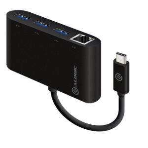 Alogic UC3AGE VROVA USB-C to Gigabit Ethernet & USB 3. 0 SuperSpeed 3 Port USB Hub - BLACK - NZ DEPOT