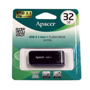 Apacer U3.1 FDA32GB 32GB USB 3.1 Gen 1 Super Speed Flash Drive. Strap hole Retractable USB Connector. Black NZDEPOT - NZ DEPOT