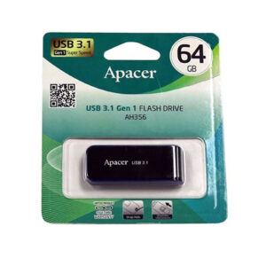 Apacer U3.1 FDA64GB 64GB USB 3.1 Gen 1 Super Speed Flash Drive. Strap hole Retractable USB Connector. Black NZDEPOT - NZ DEPOT