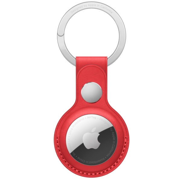 Apple AirTag Leather Key Ring - RED - NZ DEPOT