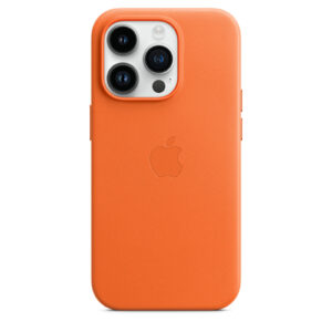 Apple iPhone 14 Pro Leather Case with MagSafe Orange Made with high quality and supple leather NZDEPOT - NZ DEPOT