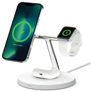 Belkin 3-in-1 Wireless Charging Stand with MagSafe 15W - White