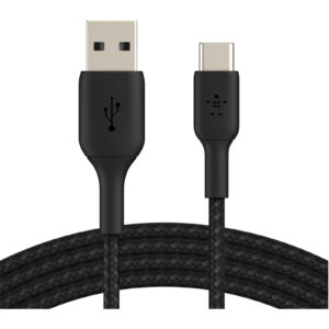 Belkin BoostCharge 0.15M USB-A to USB- C Braided Cable - Black - NZ DEPOT