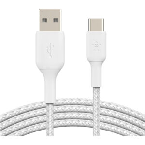 Belkin BoostCharge 1M USB-A to USB- C Braided Cable - White - NZ DEPOT