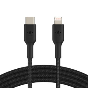 Belkin BoostCharge USB C to Lightning Braided Cable 1M Black NZDEPOT - NZ DEPOT