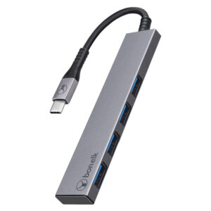Bonelk Long-Life USB-C to 4 Port USB 3.0 Slim Hub (Space Grey) - NZ DEPOT