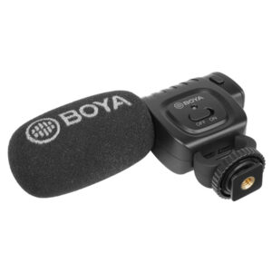 Boya BY-BM3011 On-Camera Compact Shotgun Microphone - The 3.5mm output connector makes it compatible with DSLRs