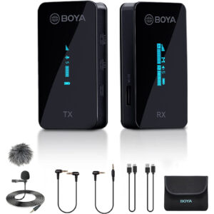 Boya BY-XM6 S1 Wireless Lavalier Microphones Lav Mic for DSLR Camcorder Video Recording YouTube Vlogging - NZ DEPOT