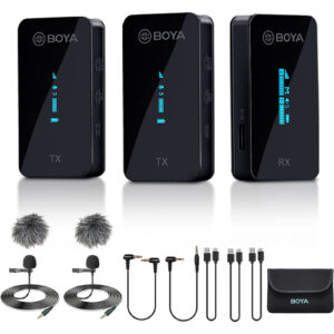 Boya BY-XM6 S2 Wireless Lavalier Microphones Lav Mic for DSLR Camcorder Video Recording YouTube Vlogging - NZ DEPOT