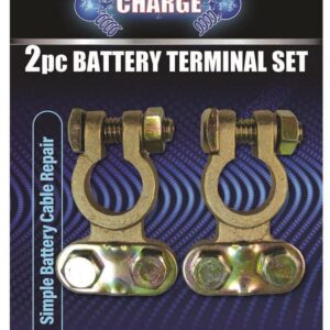Brass Saddle Type Battery Terminal 2pc- More conductive and efficient than lead battery terminal equivalents- Bolt up tightly