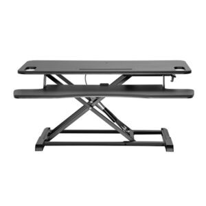 Brateck Lumi DWS28-02NBLK Gas-Spring Scissor lift Desktop Sit-Stand Workstation - Height adjustable 110-505mm Work surface size 950x400mm (LxW) - Work surface weight cap - 15kgs - Colour Black - NZ DEPOT