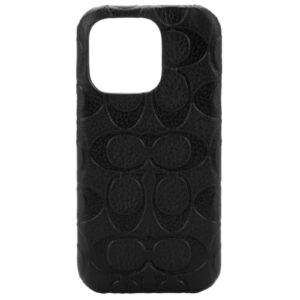 COACH iPhone 14 Pro Max (6.7) Leather Slim Wrap Case - Black Pebled Leather - Slim Shape & Lightweight
