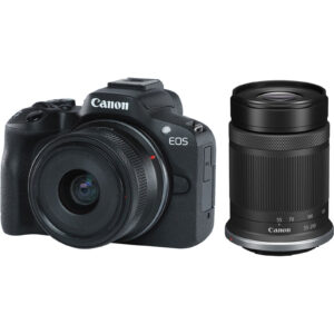 Canon EOS R50 Mirrorless Camera with 18 45mm and 55 210mm Lenses 24.2MP APS C sensor 4K 30p Video Recording Multi Function Shoe Wi Fi and Bluetooth 15 fps Electronic Shutter NZDEPOT - NZ DEPOT