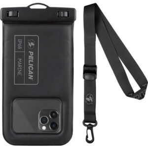 Casemate PP048804 Pelican Marine Carrying Case Pouch Smartphone Stealth Black Water Proof Polyvinyl Chloride PVC Body Lanyard Strap 210.1 mm Height x 115.1 mm Width x 13.5 mm Depth NZDEPOT - NZ DEPOT