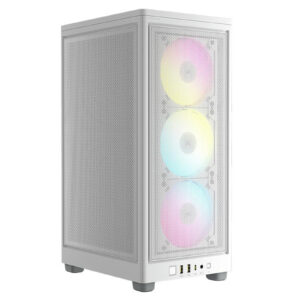 Corsair iCUE 2000D RGB Airflow White MINI ITX Gaming Case Tempered Glass CPU Cooler Supports Upto 90mm Graphs Card Supports Upto 365mmThree Slot GPU Support SFX or SFX L PSU Required NZDEPOT - NZ DEPOT