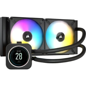 Corsair iCUE H100i ELITE LCD 240mm Water Cooling Kit 2x 120mm RGB Fans