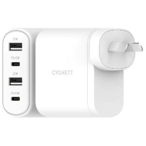 Cygnett CY3675PDWLCH 45W Multiport Wall Charger AU - White USB-A USB-C Output - NZ DEPOT